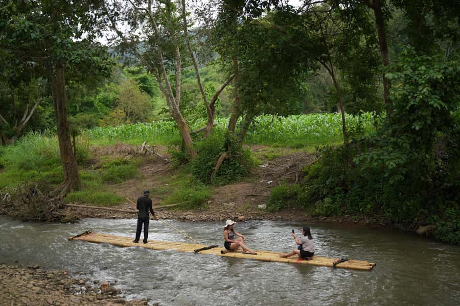 Chiang Mai: ATV Adventure 2-Hrs,Feeding,Rafting & Lunch Trip - Bamboo rafting on the Mae Wang River: calm after the engine noise