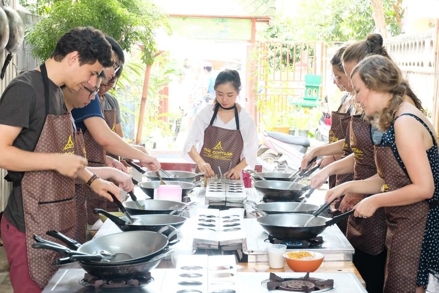 Chiang Mai: Cooking Class, Market & Thai Herbs Garden Tour - The main meal: your cooking, your timing, your Thai-style dining