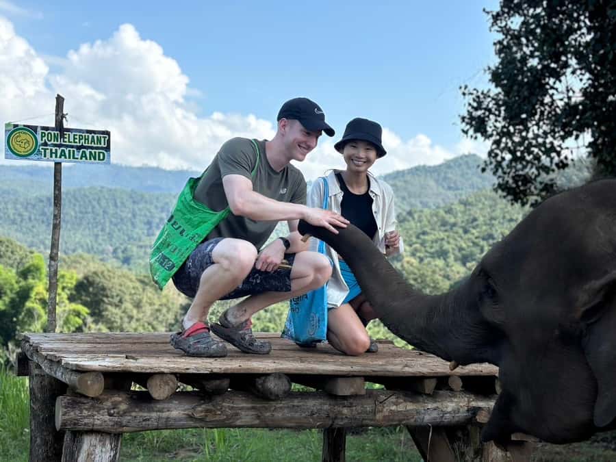 Chiang Mai: Doi Inthanon and Elephant Sanctuary Tour - Bathing and swimming at the hidden waterfall: fun, water, and cold reality