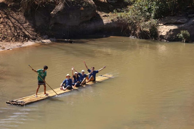 Chiang Mai: Elephant Sanctuary Bamboo Raft & Padthai Cooking - Bamboo rafting on the Wang River: the calm part that still gets fun