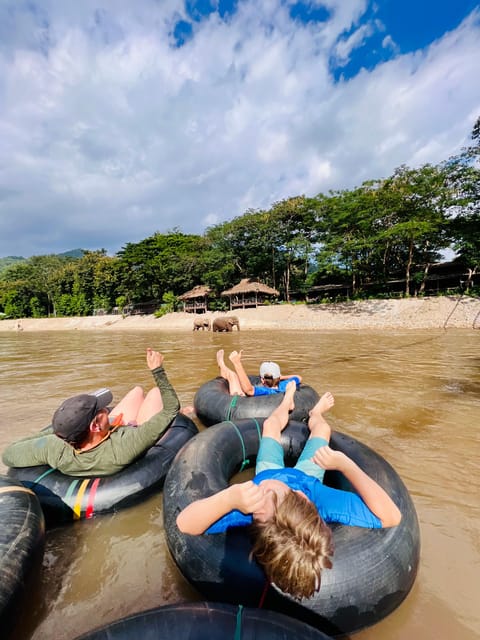Chiang Mai Half-Day Adventure: Tubing & Elephant Feeding - Hand-feeding at Sunshine for Elephants: the humane interaction you’ll remember