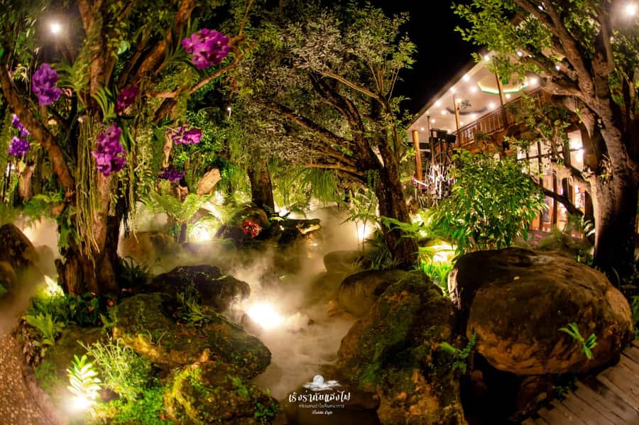 Chiangmai to Chiangrai: 3 Temples, Hot Springs& Lalitta Cafe - Lalitta Cafe: fairytale garden energy with a drink ticket