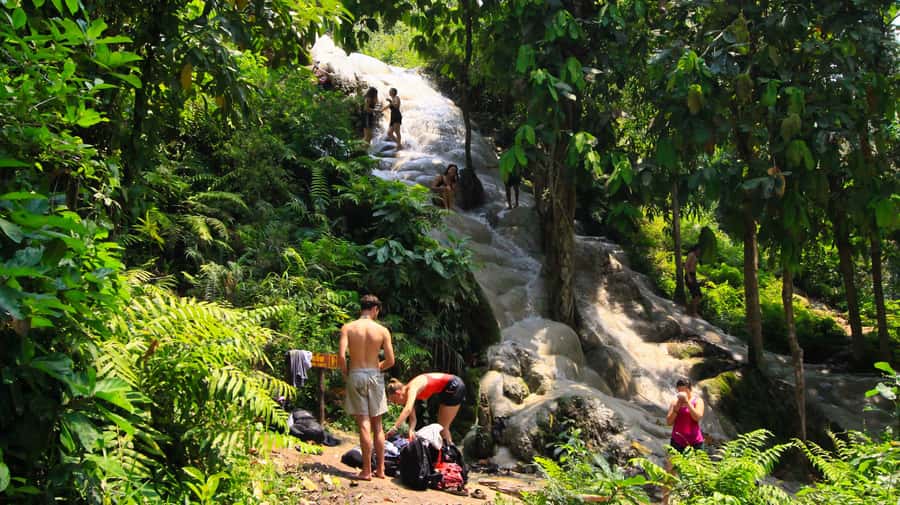 Climb Sticky Waterfall Like Spiderman - Waterfall time: swim first, then climb with the right gear