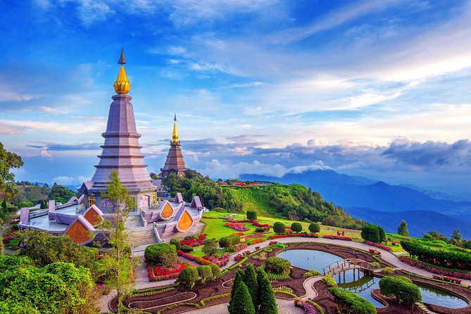 Doi Inthanon National Park - Thailand's Highest Peak - Twin Royal Stupas: Two Gold Chedis and Calm Views