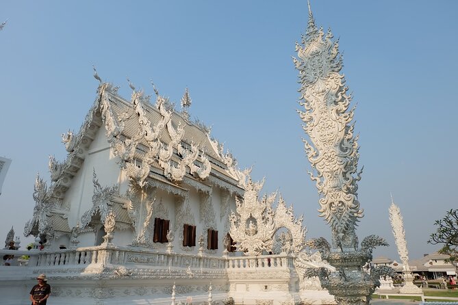 Golden Triangle, White, Black, Blue Temple Full Day Tour From Chiang Mai - Wat Rong Khun (White Temple): dress code first, photos second
