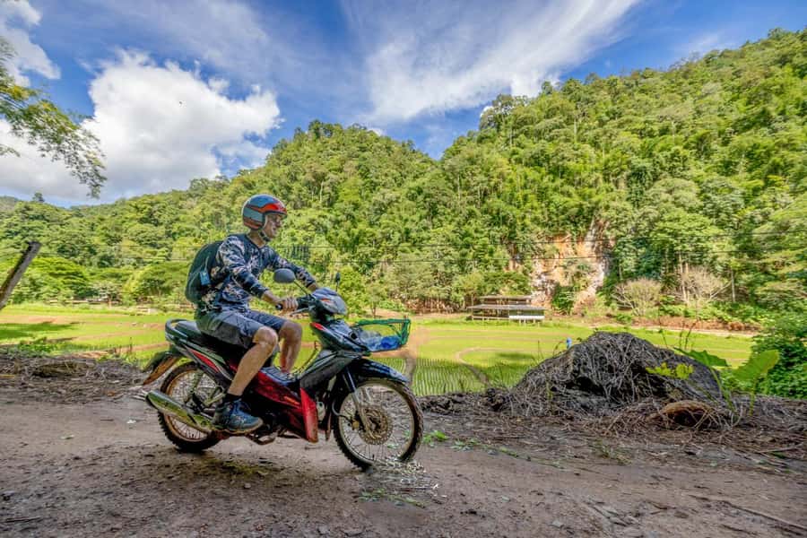 The REAL Thailand on a scooter. Check reviews !! - Afternoon ride: dirt roads, river crossings, and cave exploring