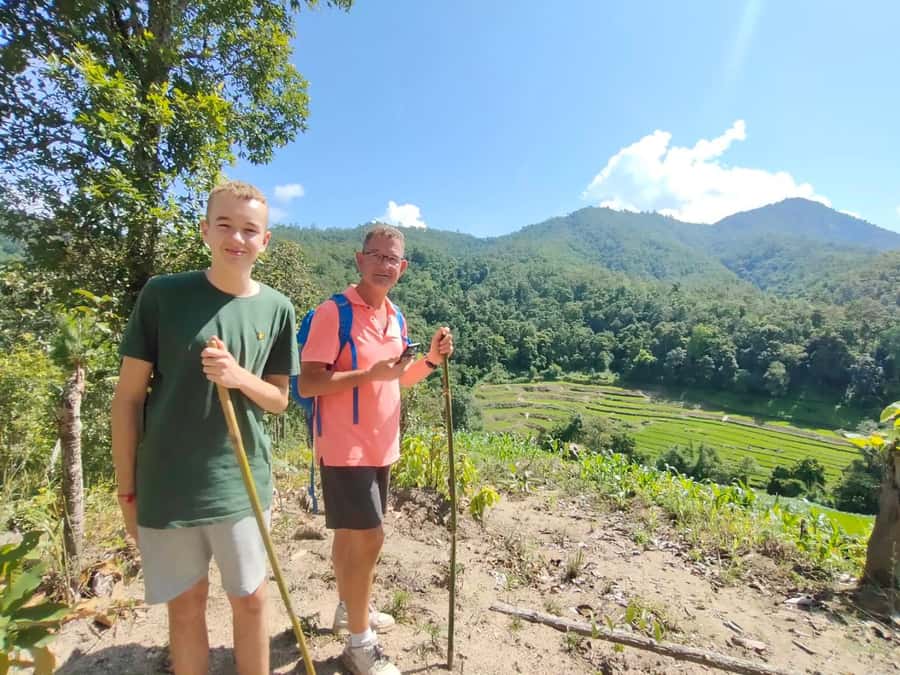 Trekking 2 Days 1 Night+Rice fields+Bamboo Rafting - Day two: breakfast, trekking again, waterfall swim, then bamboo rafting