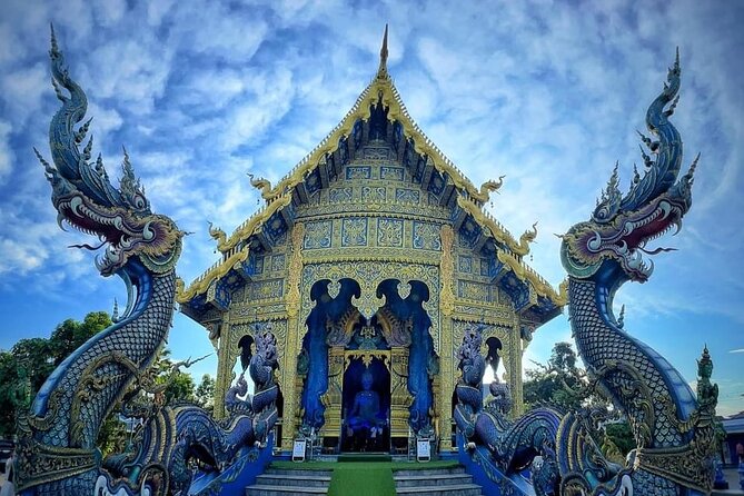 Visit Chiang Rai Temples and Lalitta Cafe from Chiang Mai - Wat Rong Suea Ten (Blue Temple): Bright Color and Gold Details